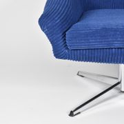 Vintage Cord armchair Shell, Deutsche Democratic Republic, DDR, 1960s, Blue