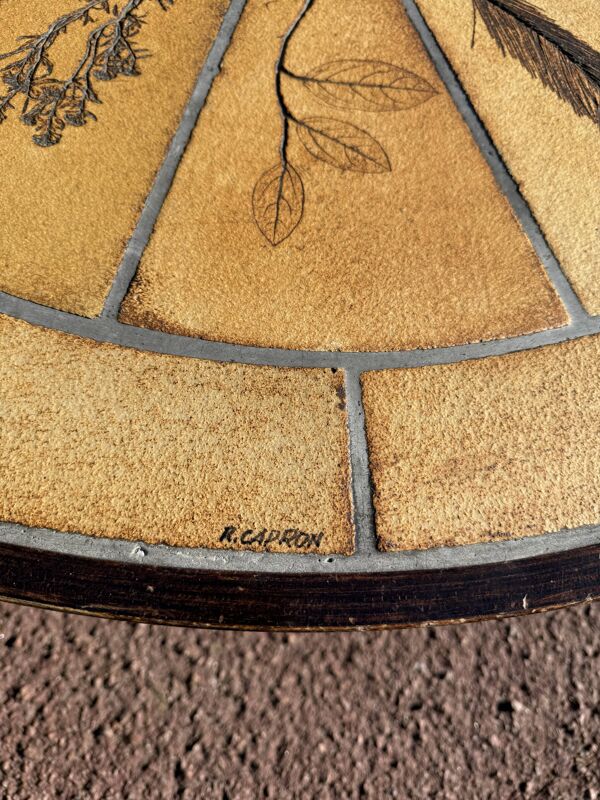 Table basse ovale Roger Capron modèle Herbier