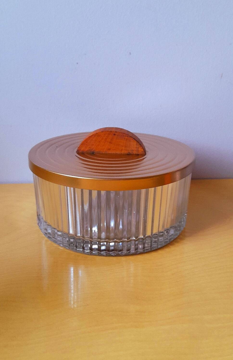 Round art deco glass box 1930