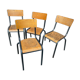 Lot de 4 chaises d’école vintage