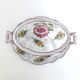 Italian porcelain soup tureen with bird and flower decor