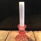 Bougeoir verre rose