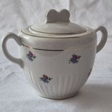 Covered sugar bowl half-porcelain Lunéville Keller and Guerin A587