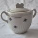Covered sugar bowl half-porcelain Lunéville Keller and Guerin A587