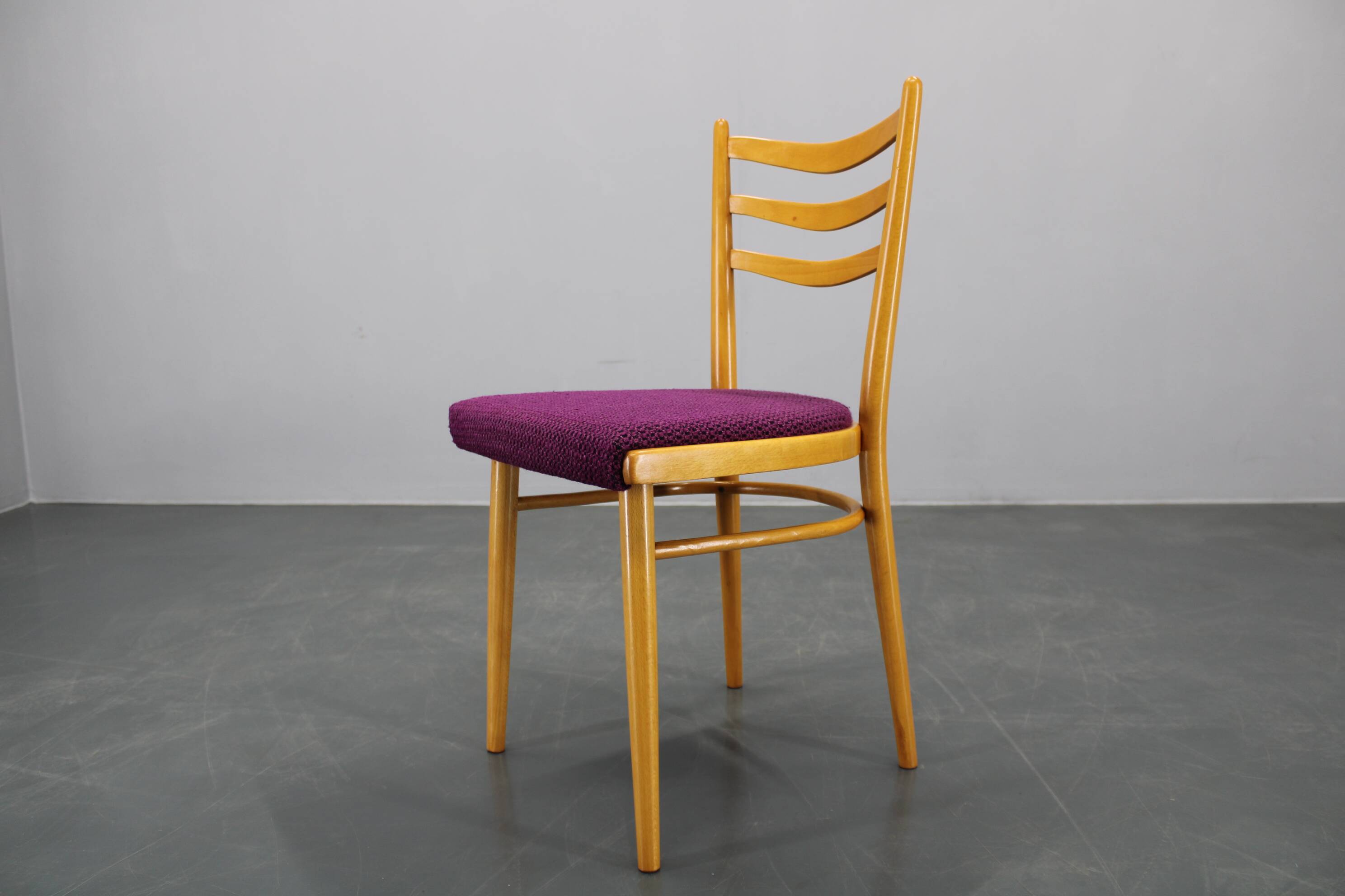 1960s Set of Four Beech Dining Chairs, Czechoslovakia