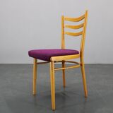 1960s Set of Four Beech Dining Chairs, Czechoslovakia