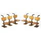 Six sièges de stade pliants vintage mid-century modern avec nouvelles bases