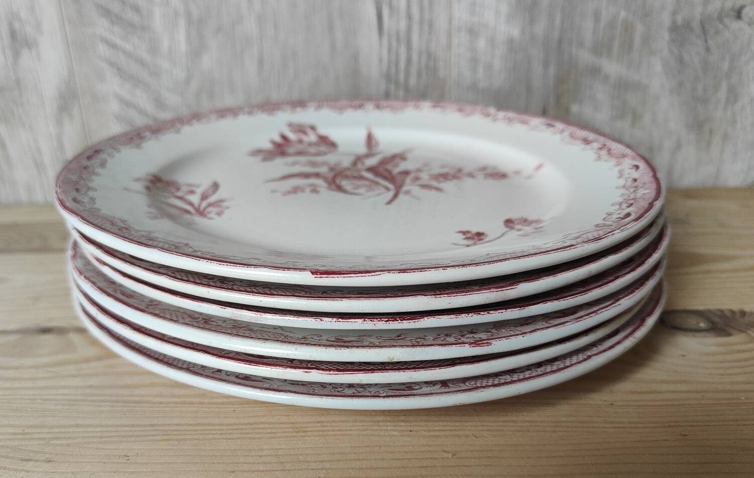 6 assiettes à dessert modèle Fontanges par Sarreguemines