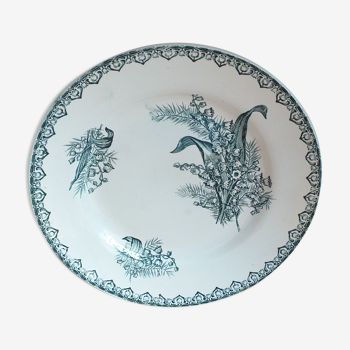 Flat porcelain plate st Amandinoise st amand model thrush