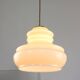 Mid-Century Italian Yellow Glass and Brass Pendant Lamp