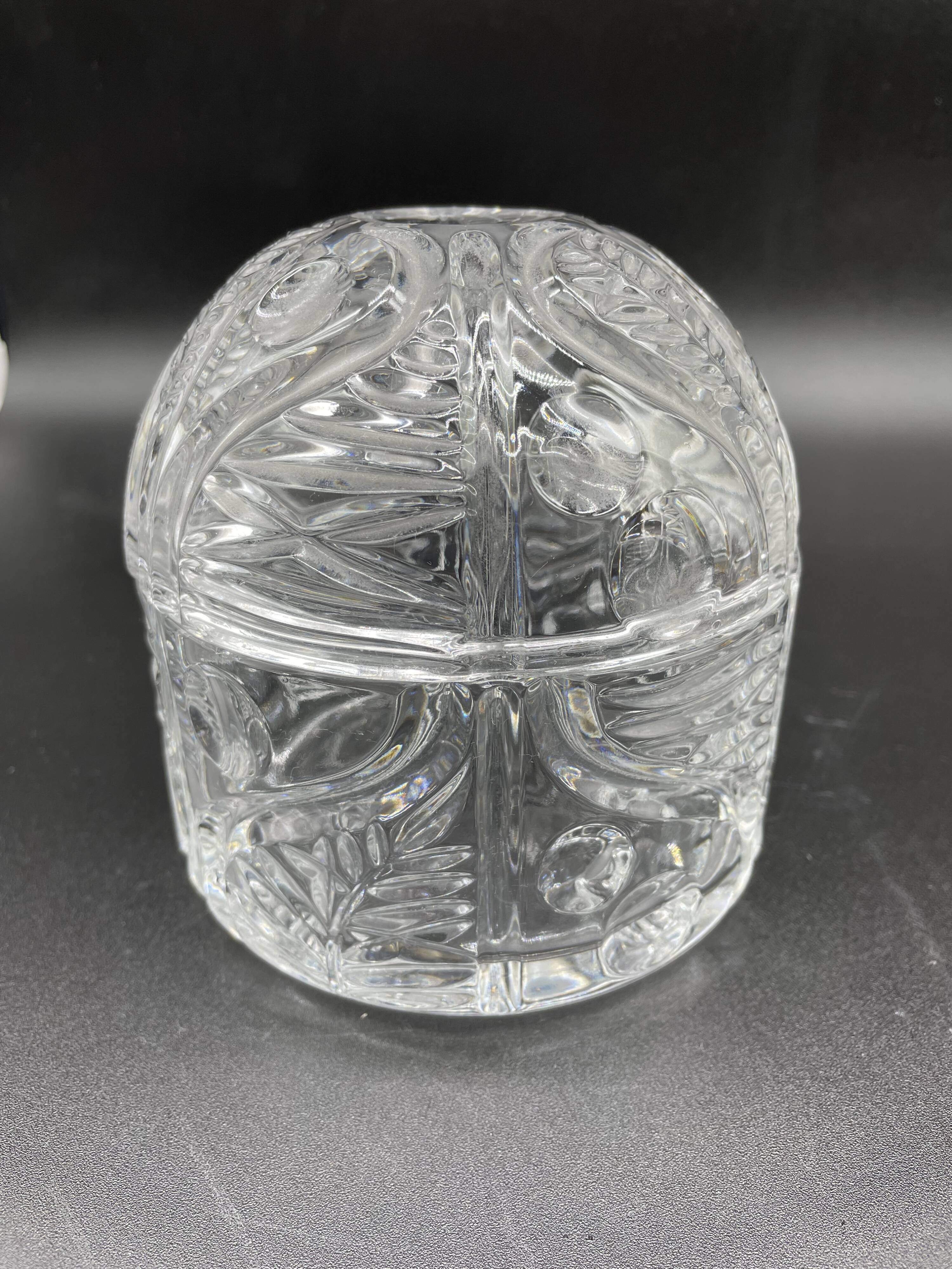 Bohemian crystal bonbonnière 24% PbO – Bohemia Czechoslovakia – Box