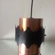 Danish ceiling pendant 1960's in black & copper metal Jo Hammerborg