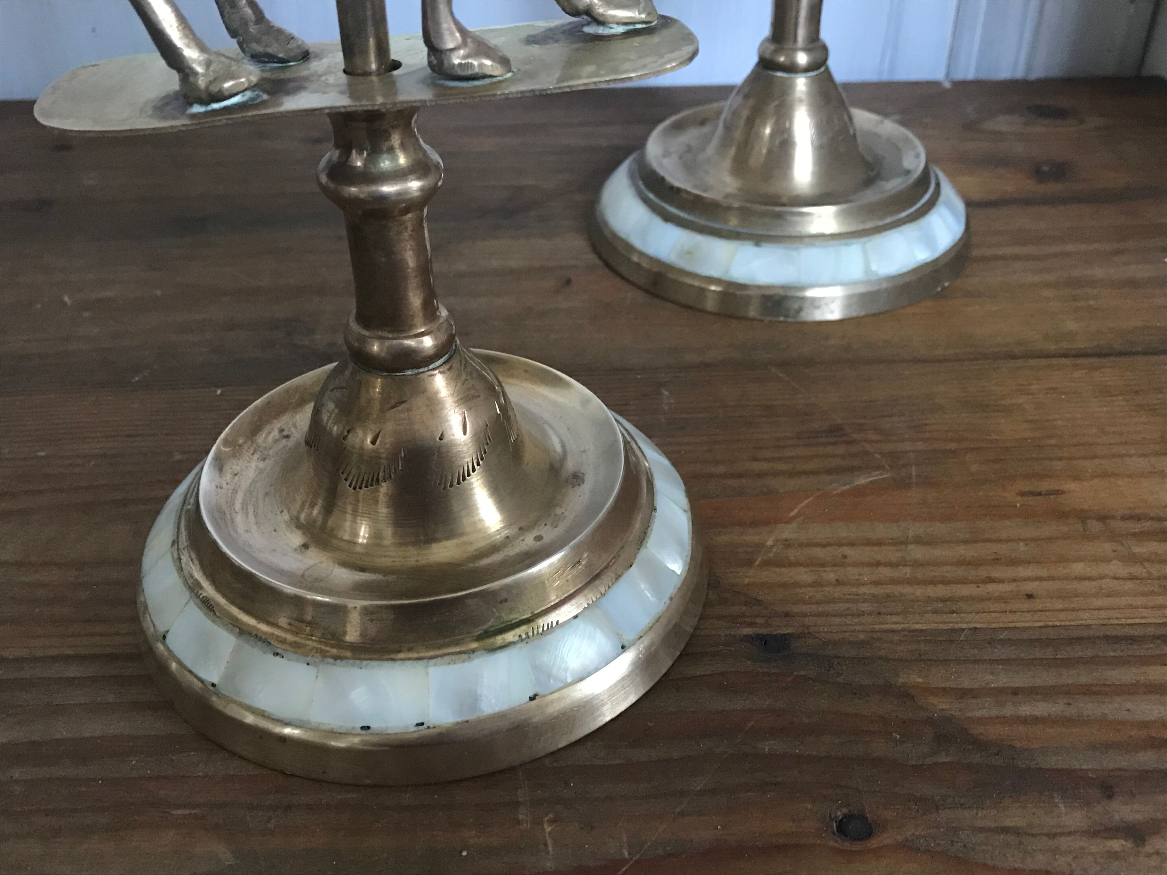 Pair of brass candlesticks