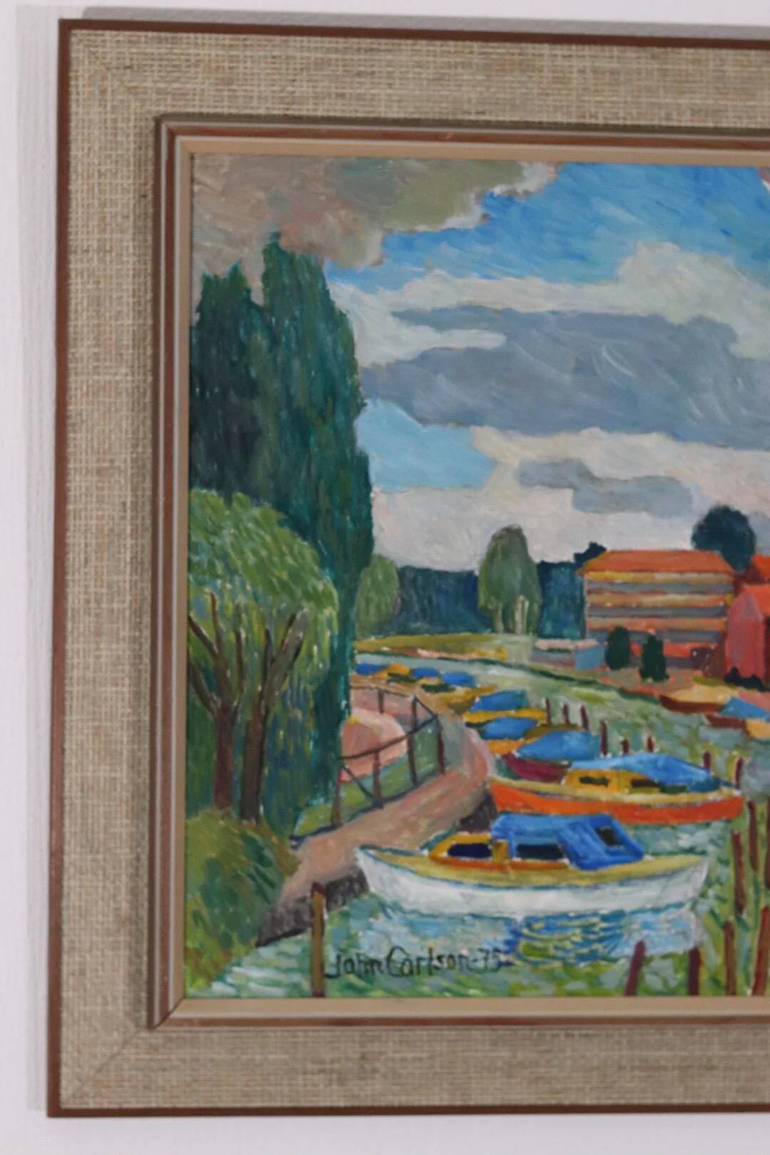 Original Swedish Oil on Panel – “Motif from Sundbyberg” by John Carlson