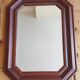 Large beveled mirror in cherry wood frame
