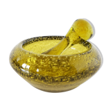 Green bubble glass ashtray 1960