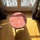 Round pink velvet tufted pouf NV Gallery