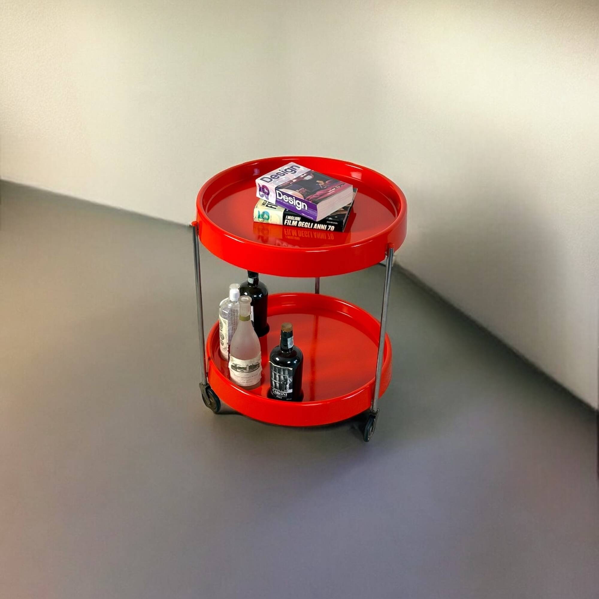 Vintage Serving Trolley with Bottle Holder by Dal Vera Italy, 1970s