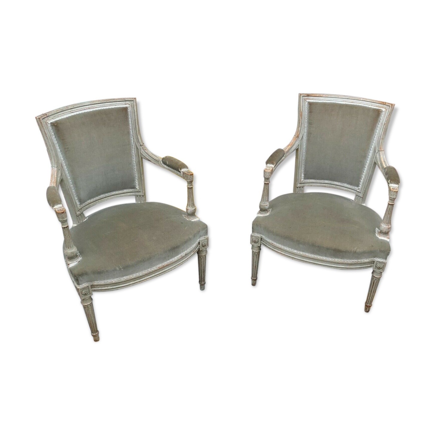 Pair of Louis XVI-style lase chairs