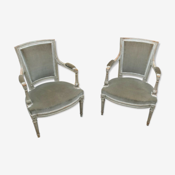 Pair of Louis XVI-style lase chairs