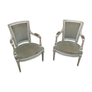 paire de fauteuils laqués
