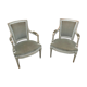 Paire de fauteuils laqués de style Louis XVI