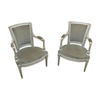 Pair of Louis XVI-style lase chairs
