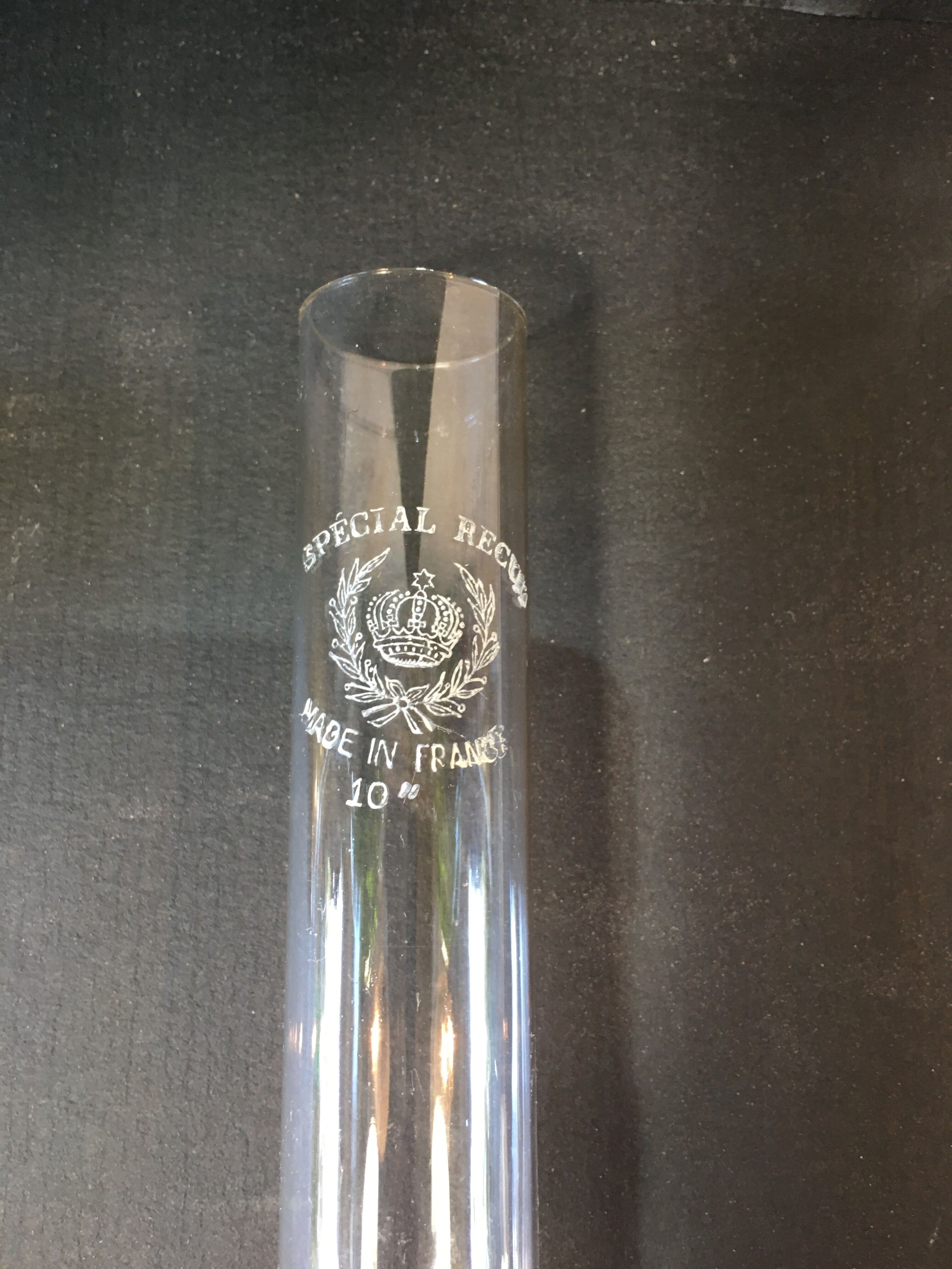 Oil lamp tinted glass and tin