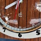 Vintage formica clock rectangular silent wall clock "Japy cream wood"