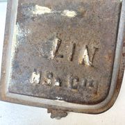 Enameled cast iron umbrella stand from the early 20th century