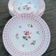 6 Rosa earthenware soup plates by Digoin Sarreguemines, 1950s