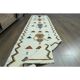 1970s Vintage Turkish Oushak Handmade Wool Cotton White Runner Rug 91x328