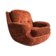 Space-age armchair shell smooth velvet brown - vintage 1970