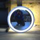 Large Round Vintage Ceramic Light Mirror Space Age 68cm - 1970s
