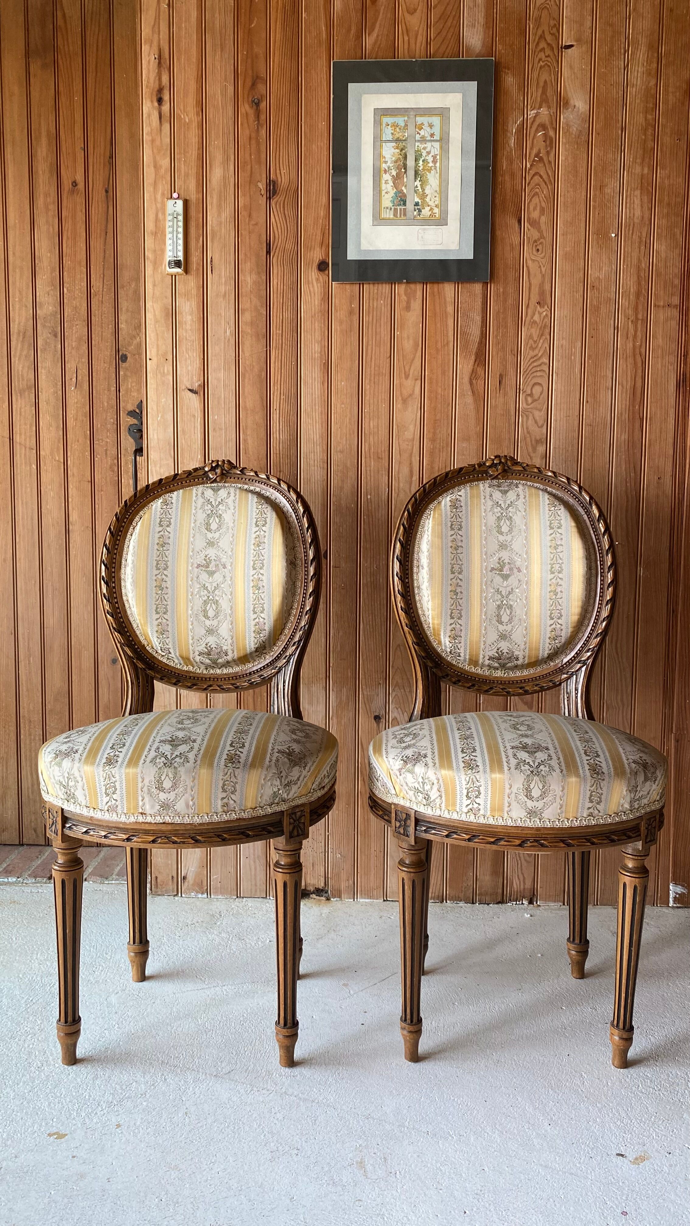 Salon soie et bois style Louis XV