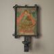 Wall light religious print wrought iron wall candle holder artisanal production countryside