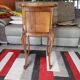 Antique walnut and marble bedside table