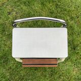 Vintage stepladder in Formica, wood and chromed metal