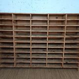 Wooden sorting cabinet with 50 compartments.