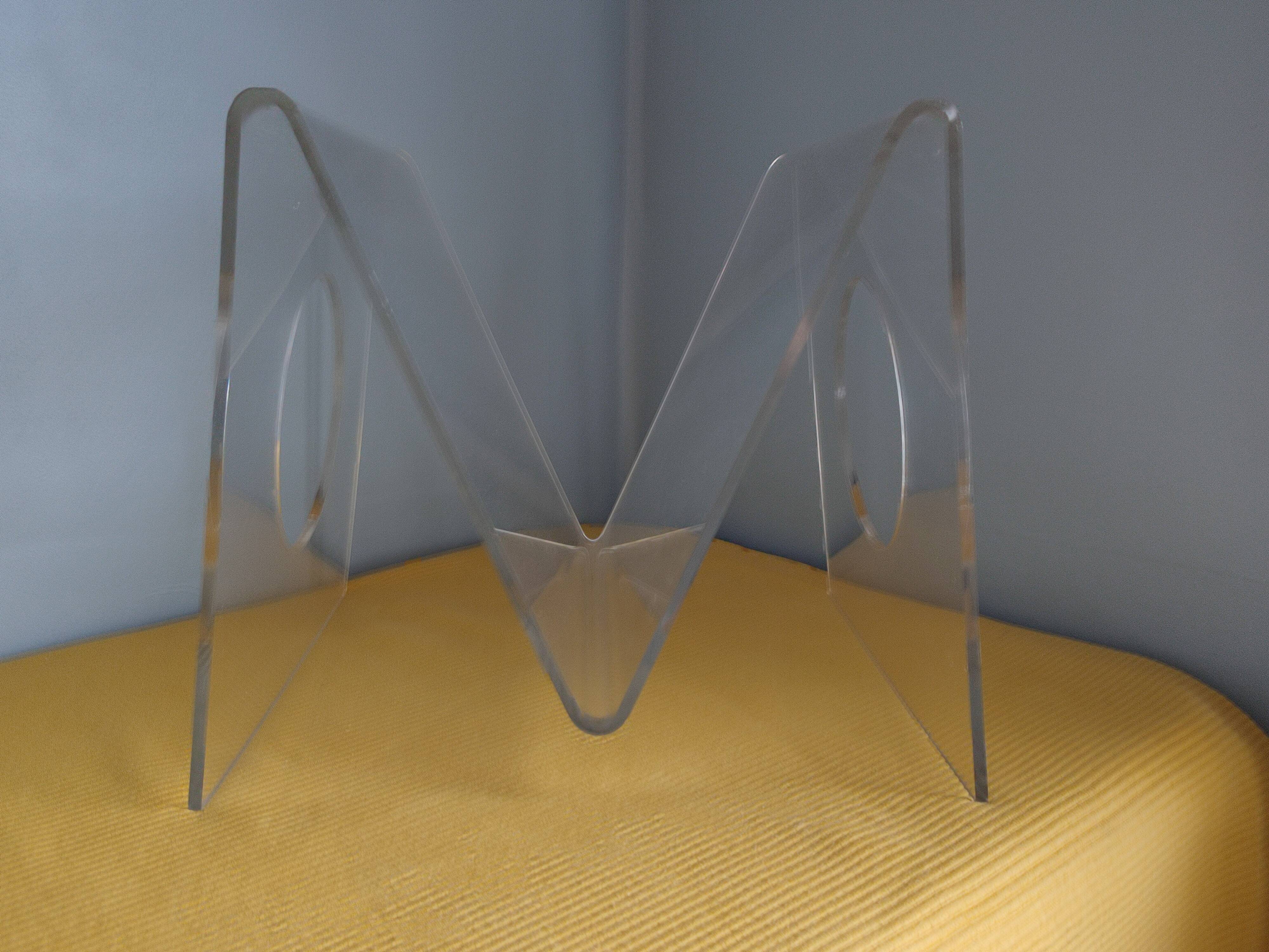 Vintage plexiglass magazine door roche bobois