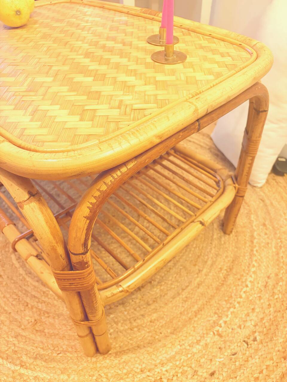 Vintage rattan coffee table