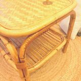 Vintage rattan coffee table
