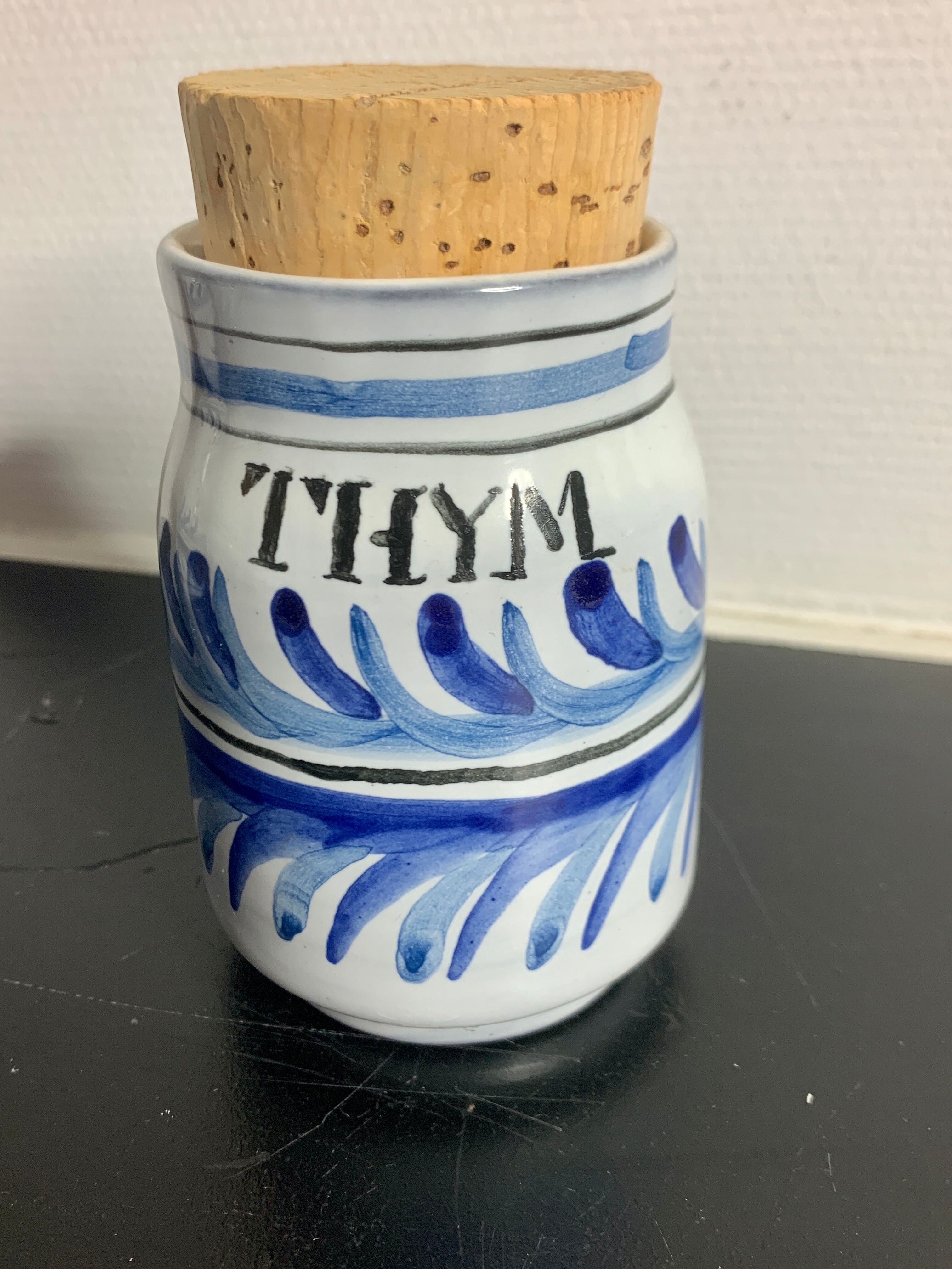 Set of 8 ceramic spice pots by Roger Capron