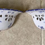 Pair of ceramic moustiers sconces