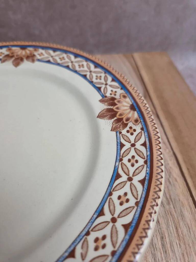 Antique compote dish Creil et Montereau B & Cie – fine polychrome earthenware 19th century