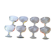 Set of 8 glass fruit salad bowls, ice cream cups, mousse.