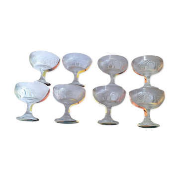 Lot de 8 coupelles à salade de fruits en verre, coupe à glace, mousse