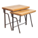Brutalist Cast Iron and Oak Nesting Tables, 1970s, Set of 2