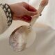1920 French Antique Mother of Pearl and Shell Large Spoon