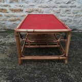 Rattan and bamboo coffee table